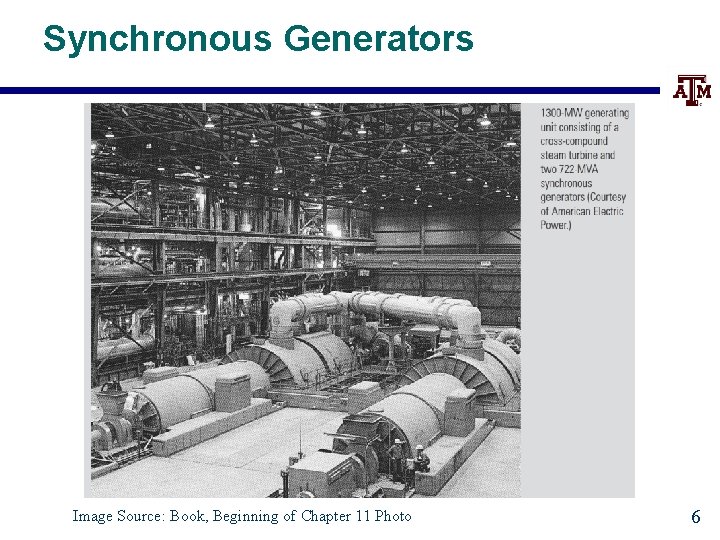 Synchronous Generators Image Source: Book, Beginning of Chapter 11 Photo 6 