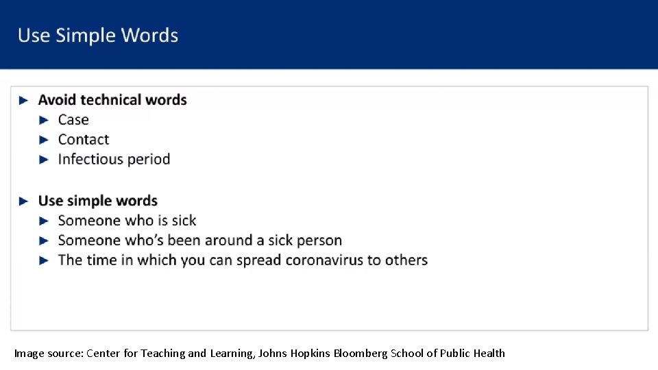 Image source: Center for Teaching and Learning, Johns Hopkins Bloomberg School of Public Health Image source: Center for Teaching and Learning, Johns Hopkins Bloomberg School of Public Health