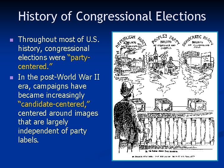 History of Congressional Elections n n Throughout most of U. S. history, congressional elections