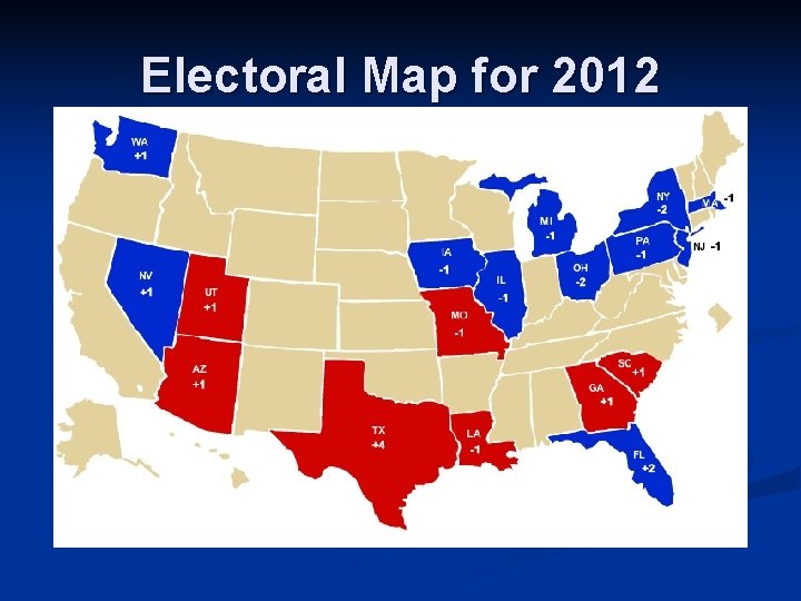 Electoral Map for 2012 