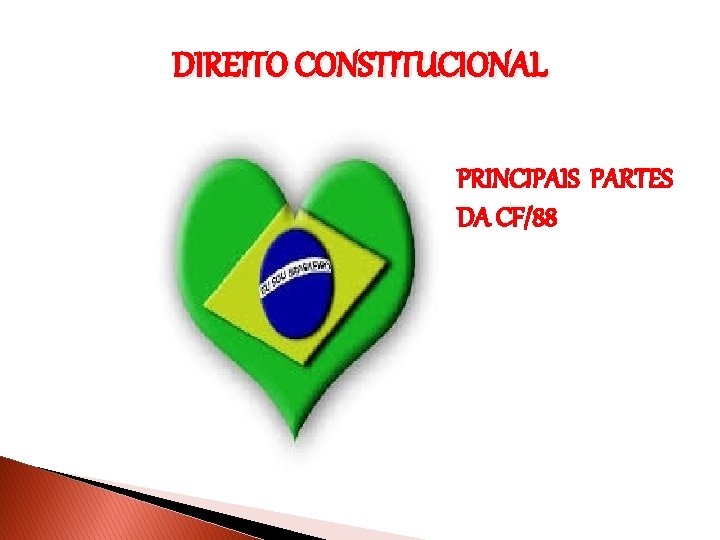 DIREITO CONSTITUCIONAL PRINCIPAIS PARTES DA CF/88 