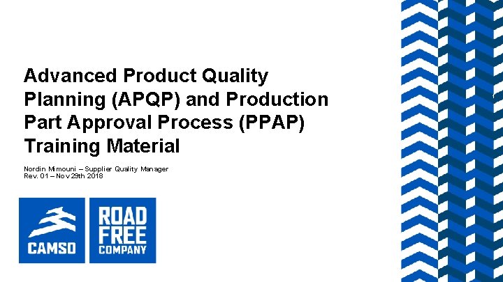 Advanced Product Quality Planning (APQP) and Production Part Approval Process (PPAP) Training Material Nordin