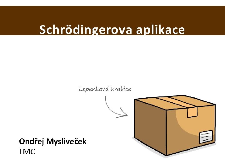 Schrödingerova aplikace Lepenková krabice Ondřej Mysliveček LMC 