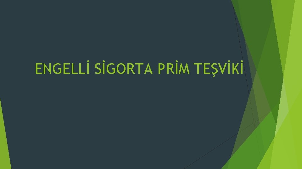 ENGELLİ SİGORTA PRİM TEŞVİKİ 