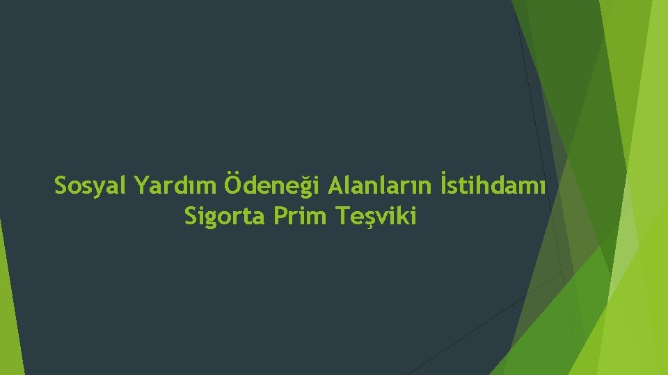 Sosyal Yardım Ödeneği Alanların İstihdamı Sigorta Prim Teşviki 