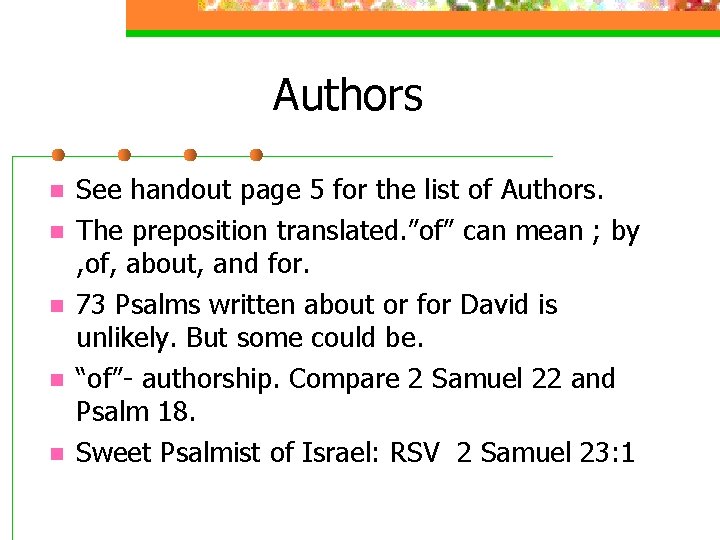 Authors n n n See handout page 5 for the list of Authors. The