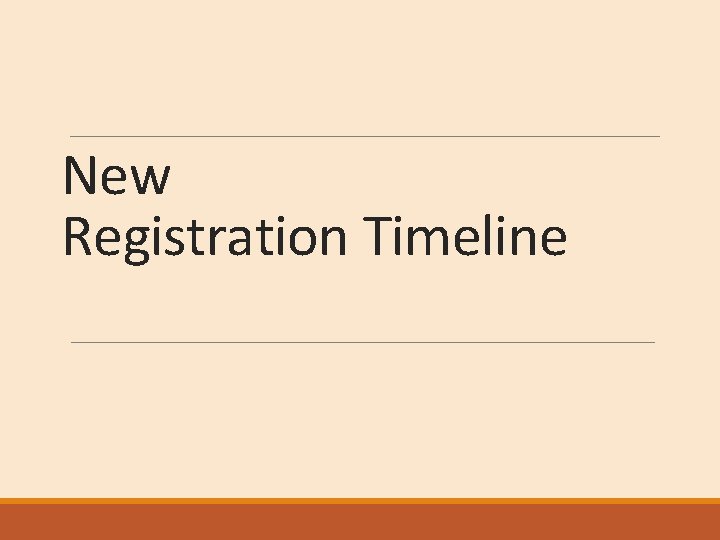 New Registration Timeline 