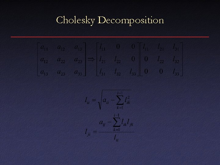 Cholesky Decomposition 