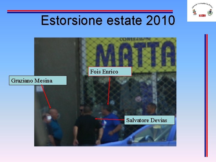 Estorsione estate 2010 Nuoro 6 luglio 2010 Fois Enrico Graziano Mesina Salvatore Devias 