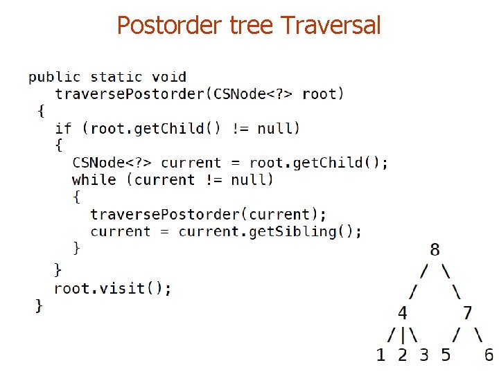 Postorder tree Traversal 