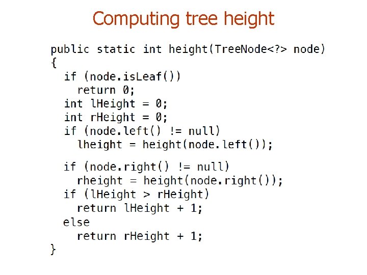 Computing tree height 