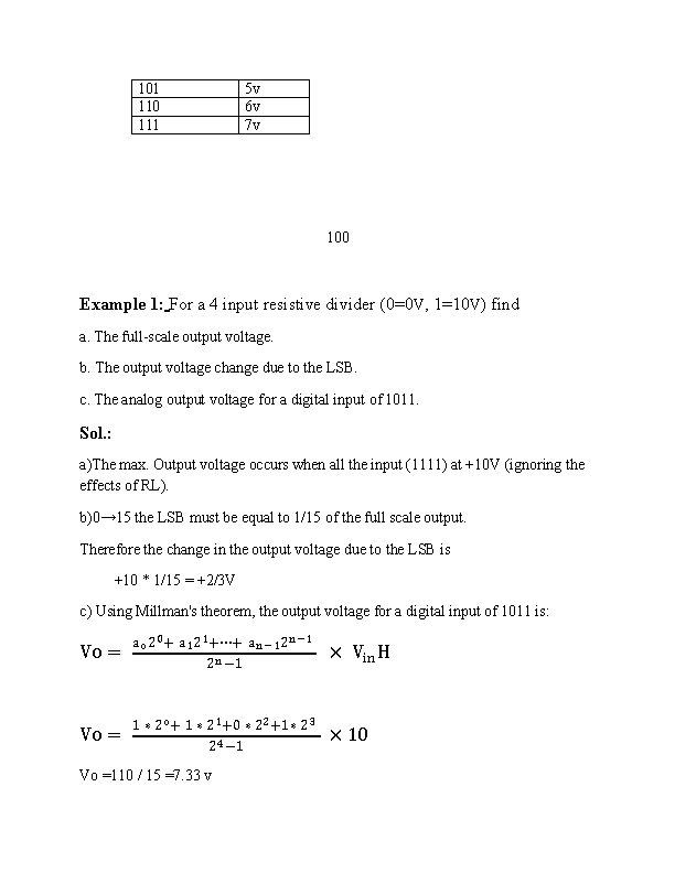 101 110 111 5 v 6 v 7 v 100 Example 1: For a 101 110 111 5 v 6 v 7 v 100 Example 1: For a