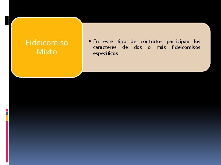 Fideicomiso Mixto • En este tipo de contratos participan los caracteres de dos o Fideicomiso Mixto • En este tipo de contratos participan los caracteres de dos o