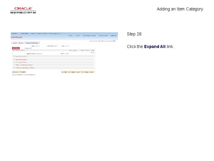 Adding an Item Category Step 28 Click the Expand All link. 