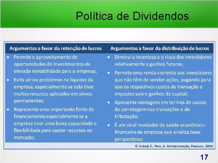 Política de Dividendos 17 