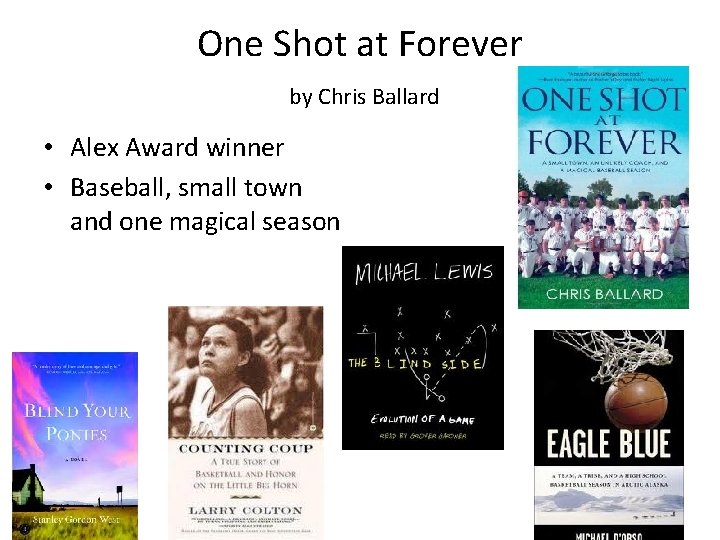 One Shot at Forever by Chris Ballard • Alex Award winner • Baseball, small