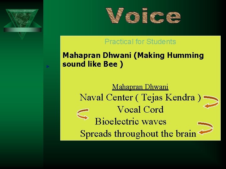 Practical for Students Mahapran Dhwani (Making Humming sound like Bee ) Mahapran Dhwani Naval