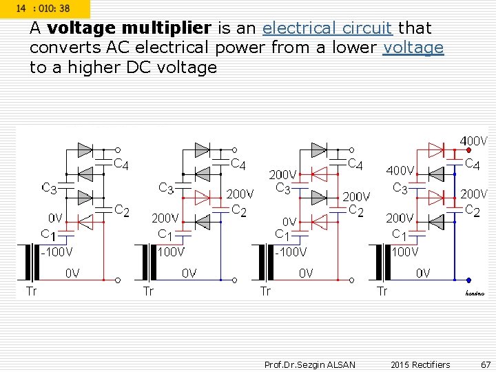 A voltage multiplier is an electrical circuit that converts AC electrical power from a