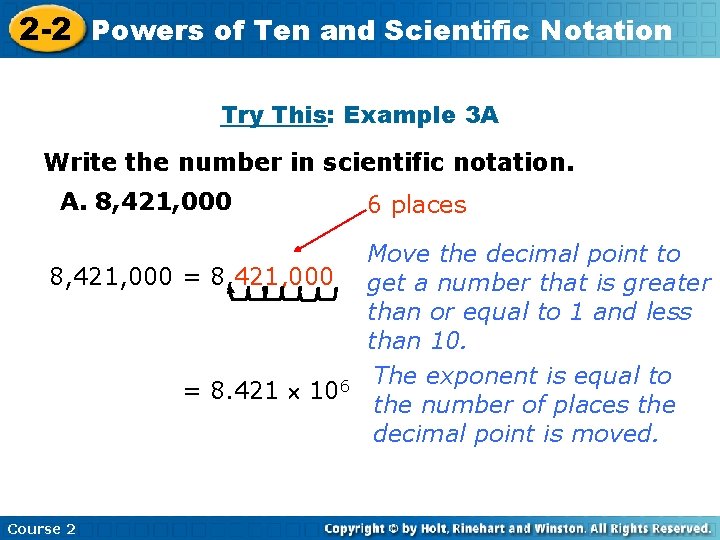 of Ten and Scientific 2 -2 Powers Insert Lesson Title Here Notation Try This: