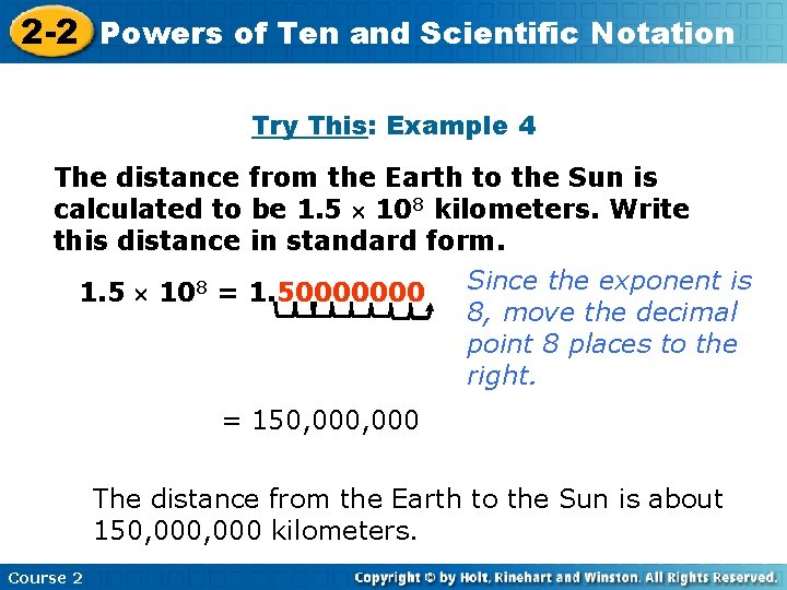 of Ten and Scientific 2 -2 Powers Insert Lesson Title Here Notation Try This: