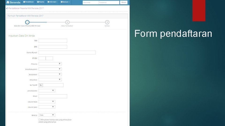 Form pendaftaran 