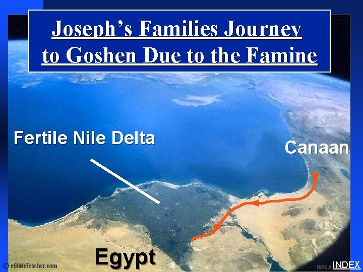 Joseph’s Families Journey to Goshen Due to the Famine Fertile Nile Delta © Egypt
