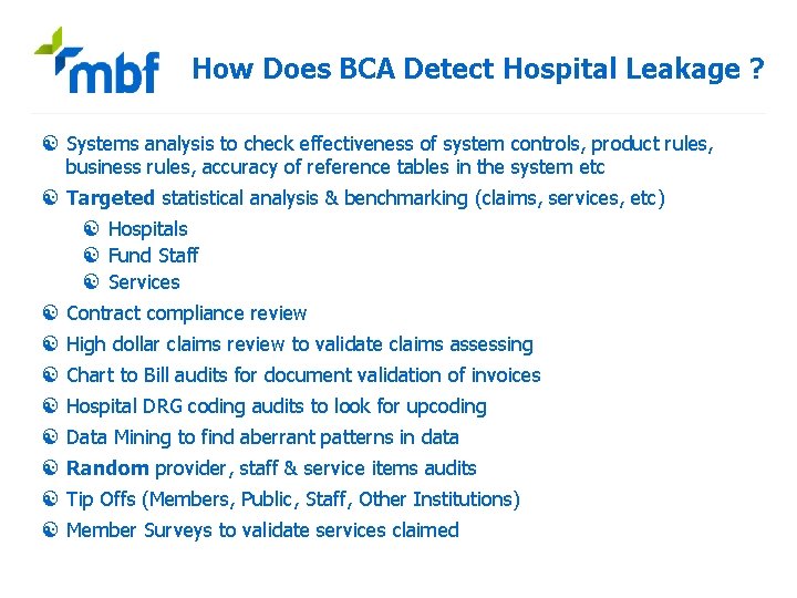 How Does BCA Detect Hospital Leakage ? [ Systems analysis to check effectiveness of
