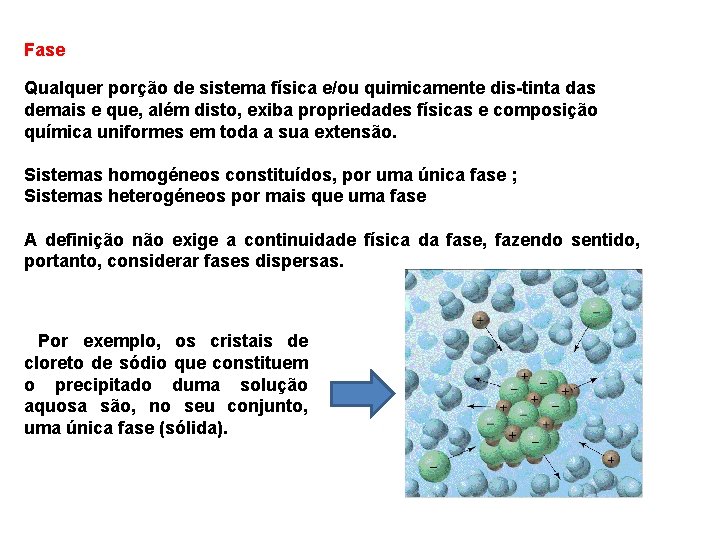 Fase Qualquer porção de sistema física e/ou quimicamente dis tinta das demais e que,