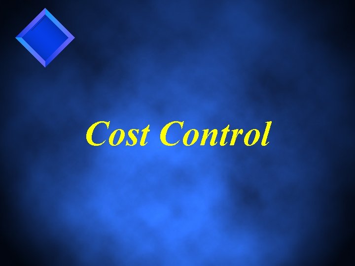 Cost Control 