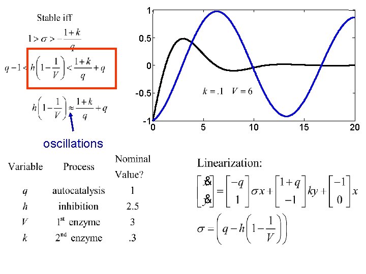 1 0. 5 0 -0. 5 -1 0 oscillations 5 10 15 20 