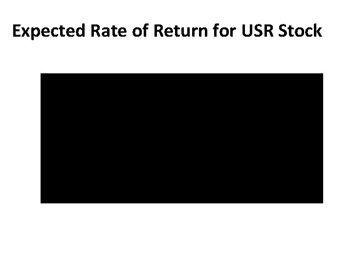 Expected Rate of Return for USR Stock 