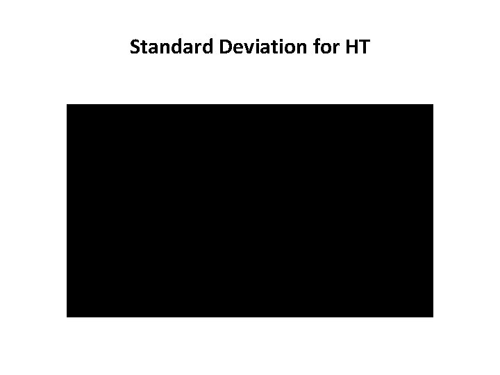 Standard Deviation for HT 