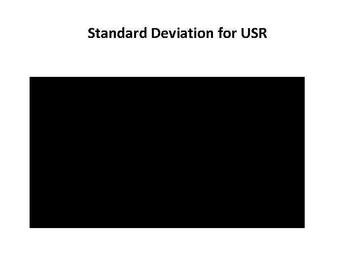 Standard Deviation for USR 