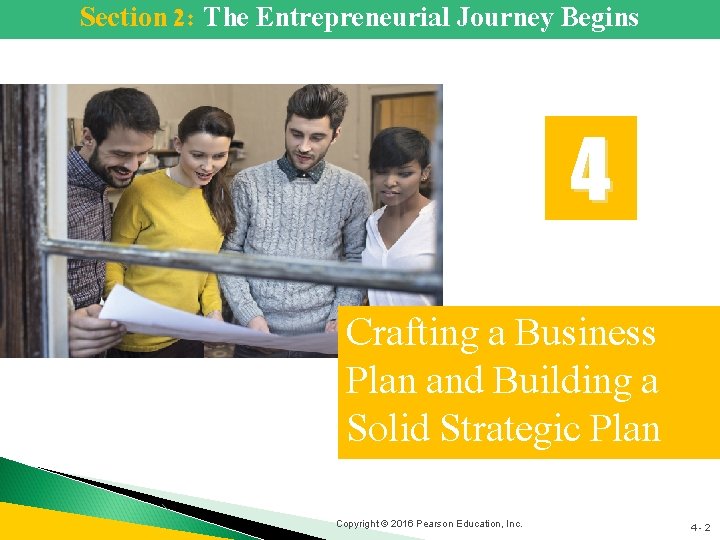 Section 2: The Entrepreneurial Journey Begins 4 Crafting a Business Plan and Building a