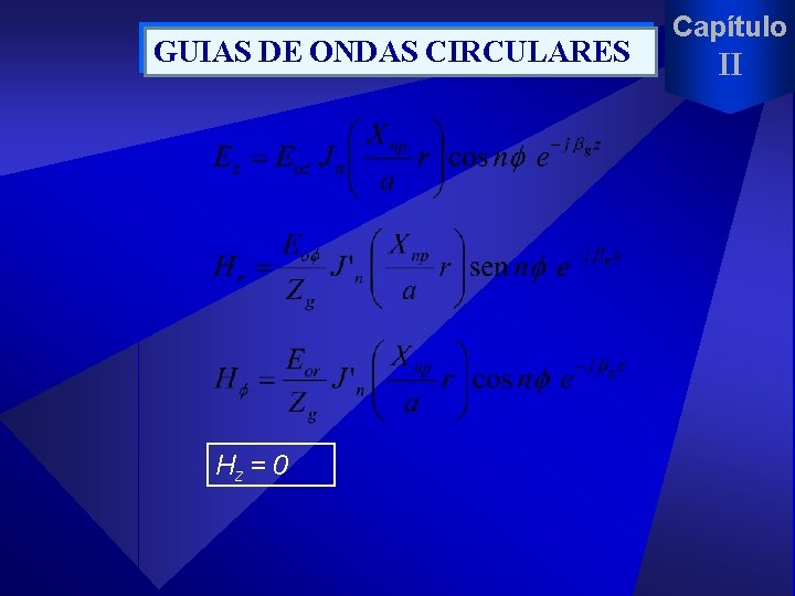 GUIAS DE ONDAS CIRCULARES Hz = 0 Capítulo II 