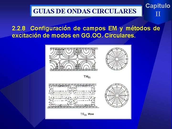 GUIAS DE ONDAS CIRCULARES Capítulo II 2. 2. 8 Configuración de campos EM y