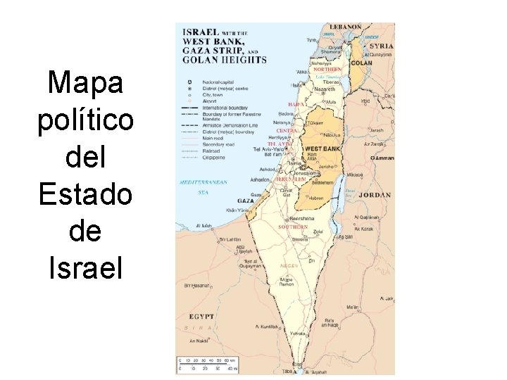 Mapa político del Estado de Israel 