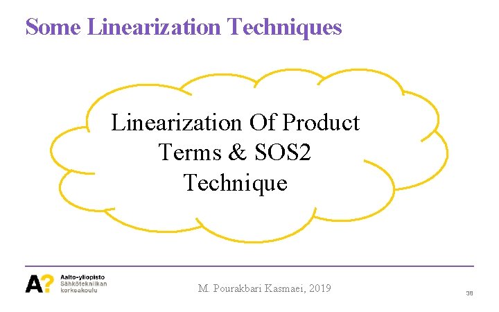 Some Linearization Techniques Linearization Of Product Terms & SOS 2 Technique M. Pourakbari Kasmaei,