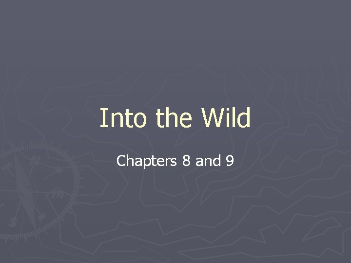 Into the Wild Chapters 8 and 9 