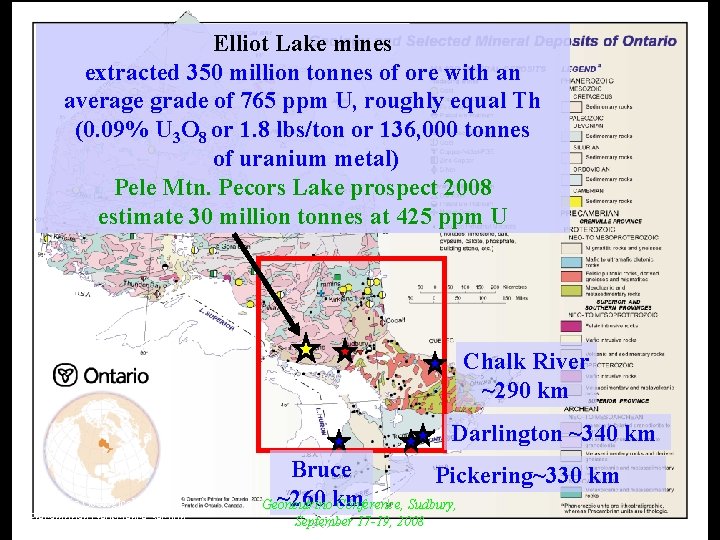 Elliot Lake mines extracted 350 million tonnes of ore with an average grade of Elliot Lake mines extracted 350 million tonnes of ore with an average grade of