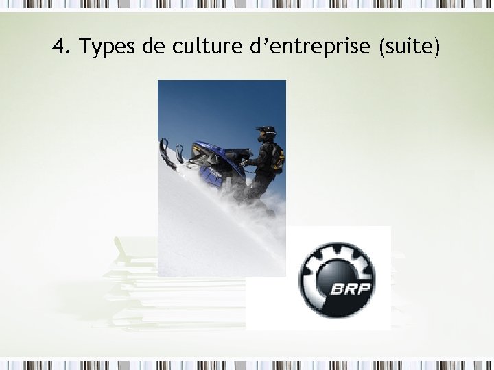 4. Types de culture d’entreprise (suite) 