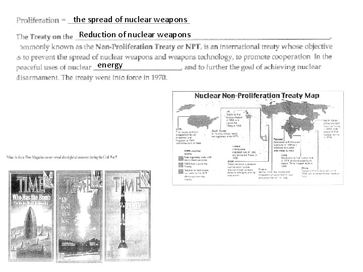 the spread of nuclear weapons Reduction of nuclear weapons energy 