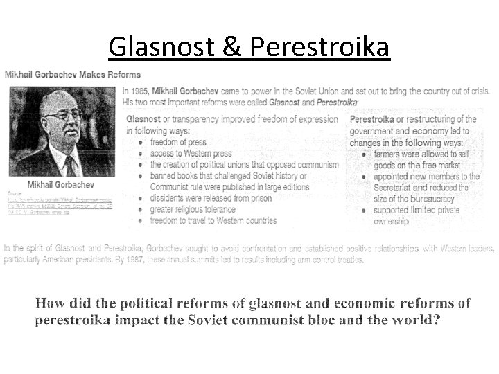 Glasnost & Perestroika 