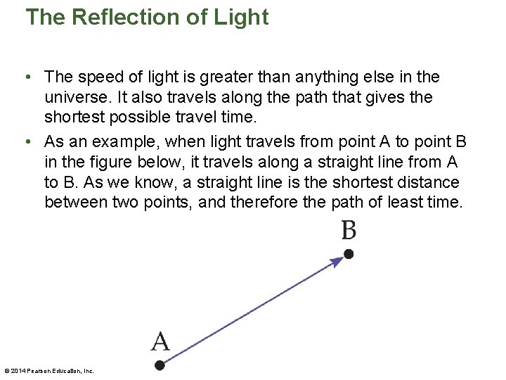 The Reflection of Light • The speed of light is greater than anything else