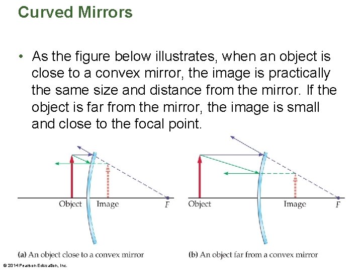 Curved Mirrors • As the figure below illustrates, when an object is close to