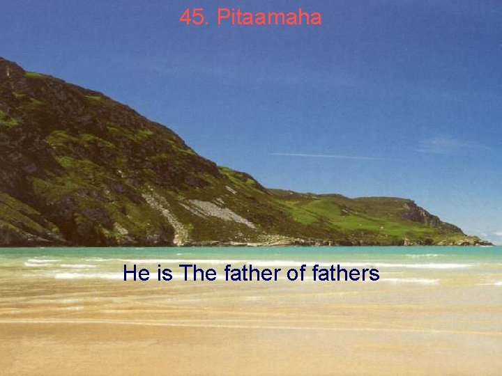 45. Pitaamaha He is The father of fathers 