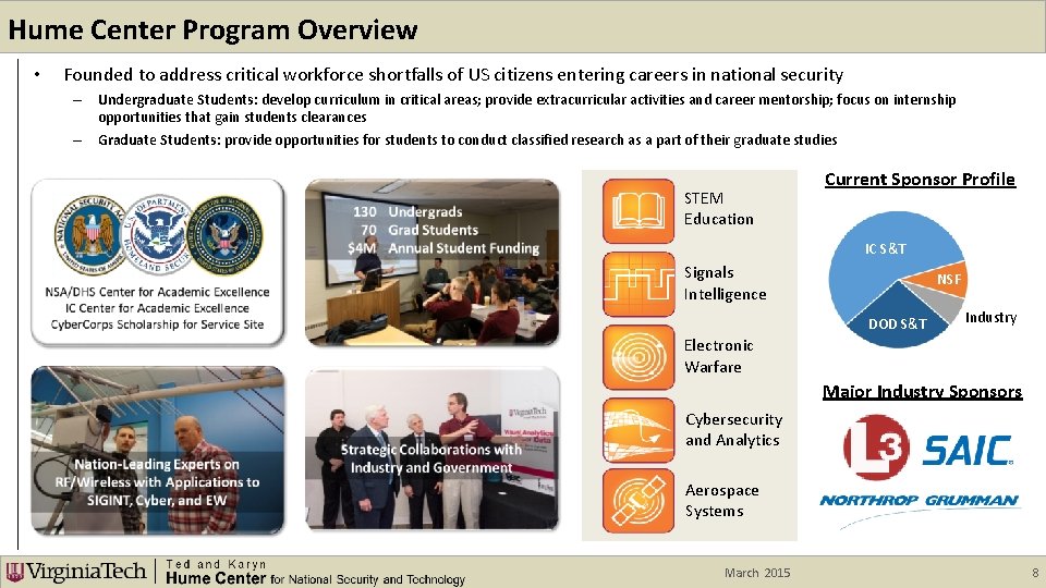 Hume Center Program Overview • Founded to address critical workforce shortfalls of US citizens Hume Center Program Overview • Founded to address critical workforce shortfalls of US citizens