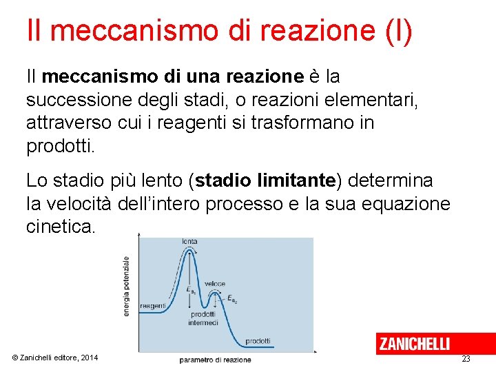 Il meccanismo di reazione (I) Il meccanismo di una reazione è la successione degli