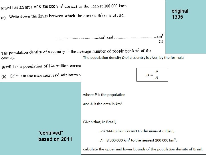 original 1995 “contrived” based on 2011 
