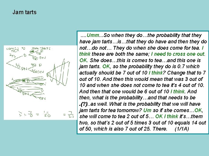 Jam tarts . . Umm. . . So when they do…the probability that they